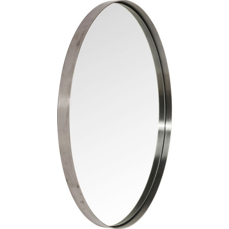 Mirror Curve Round Steel Nature Ø100cm